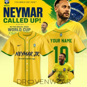 Neymar Brazil World Cup Custom Baseball Jersey by Drovenwear.com