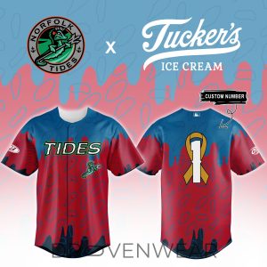 Norfolk Tides Tuckers Ice Cream Night Custom Jersey by Drovenwear.com