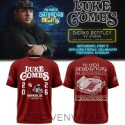 Oklahoma Sooners x Luke Combs My Kinda Saturday Night Tour 2026 Crimson T-Shirt