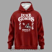 Oklahoma Sooners x Luke Combs Saturday Night Tour 2026 Red Hoodie - Image 2