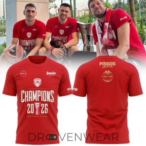Olympiacos BC EuroLeague Champions 2026 Fan Shirt by Drovenwear.com