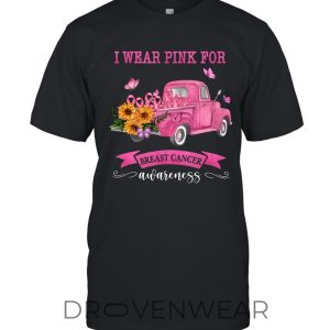 Pink Ribbon Support Breast Cancer Awareness Tee by Drovenwear.com