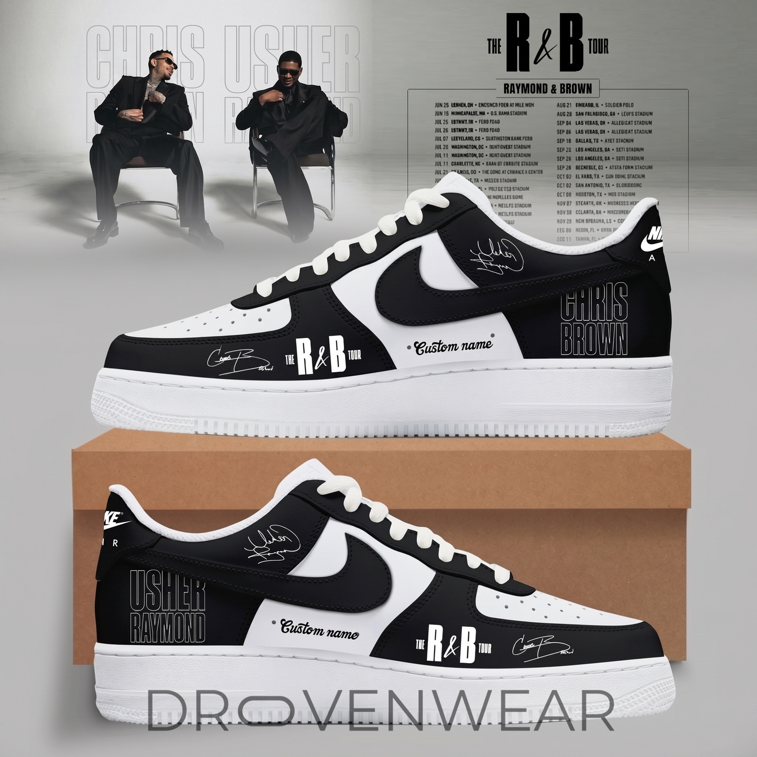 Raymond & Brown R&B Tour 2026 Custom Air Force Sneakers Edition V2 Raymond & Brown R&B Tour 2026 Custom Air Force Sneakers Edition V2