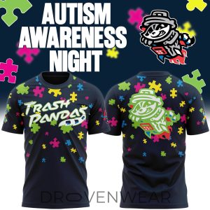 Rocket City Trash Pandas Autism Awareness Day Graphic TShirt by Drovenwear.com