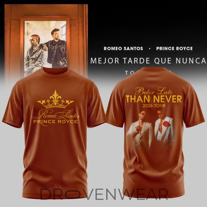 Romeo Santos & Prince Royce Mejor Tarde Que Nunca Tour 2026 Special Tee - Image 2