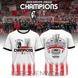 SC Freiburg Europa League Champions 2026 Fan TShirt by Drovenwear.com