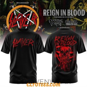 SLAYER Reign in Blood Anniversary Limited Edition Tee V2 by Drovenwear.com
