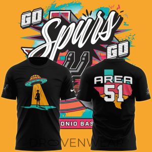 San Antonio Spurs Fiesta Alien Landing 2026 Graphic Shirt by Drovenwear.com