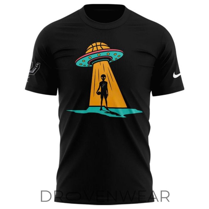 San Antonio Spurs Fiesta Alien Landing 2026 Graphic Shirt - Image 2