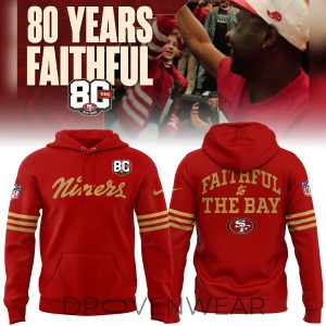 San Francisco 49ers 80 Years Celebration 2026 Premium Hoodie by Drovenwear.com