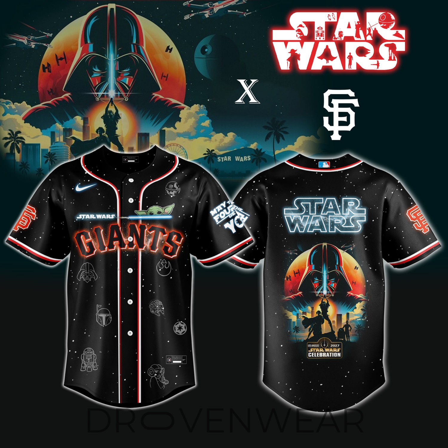 San Francisco Giants MLB x Darth Vader Star Wars Grogu Jersey Limited Edition San Francisco Giants MLB x Darth Vader Star Wars Grogu Jersey Limited Edition