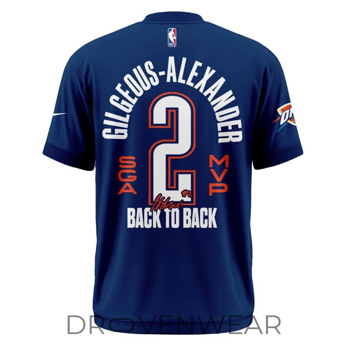 Signed Style Shai Gilgeous-Alexander 2026 MVP Fan Tee for OKC Thunder Supporters - Image 3