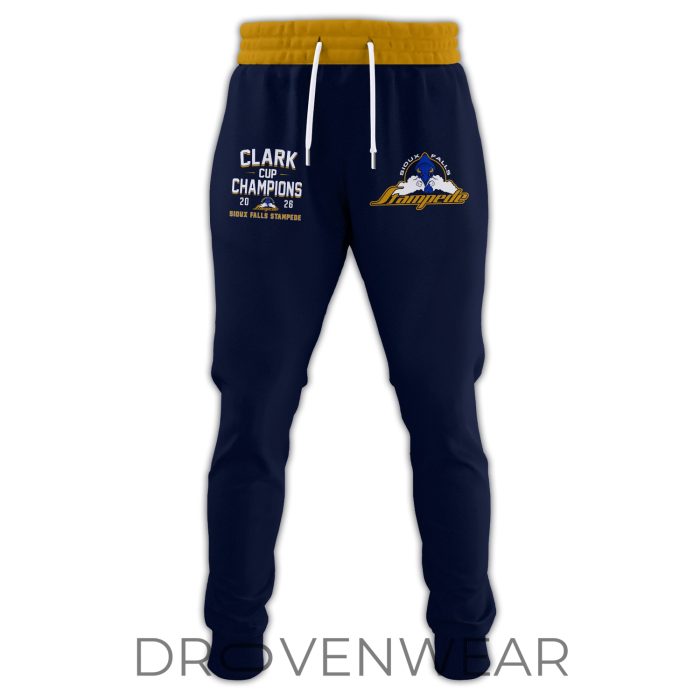 Sioux Falls Stampede 2026 USHL Champions Clark Cup Commemorative Hoodie - Image 3