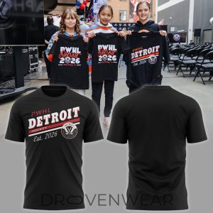 Sportiqe PWHL Detroit Hockey Est 2026 Shirt by Drovenwear.com
