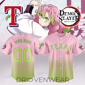Texas Rangers Demon Slayer Custom Name Number Jersey Limited by Drovenwear.com