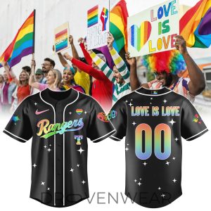Texas Rangers Diamond With Pride Fan Jersey by Drovenwear.com