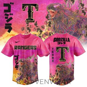 Texas Rangers King of Monsters Batik Fan Jersey by Drovenwear.com