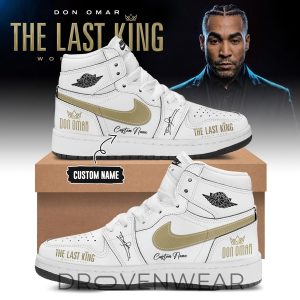 The Last King Tour 2026 White AJ1 Premium Sneakers Version 2 by Drovenwear.com