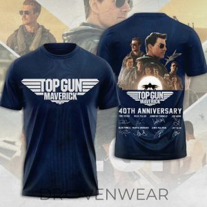 Top Gun Aviation Classic 19862026 Anniversary Tee V10 by Drovenwear.com