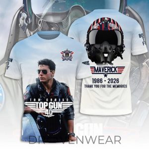 Top Gun Maverick 40th Anniversary 3D Graphic Apparel by Drovenwear.com
