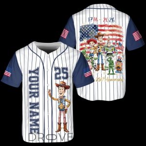 Toy Story Woody USA 250 Years Celebration Jersey by Drovenwear.com