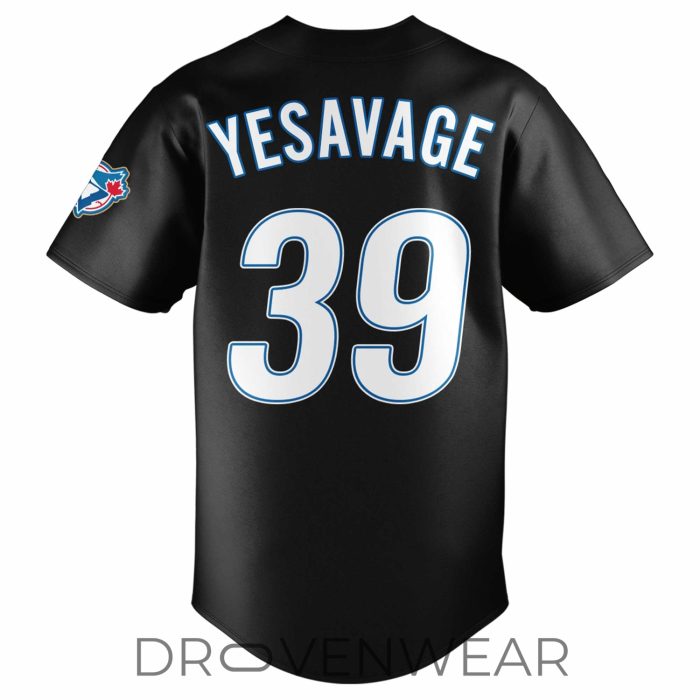 Trey Yesavage #39 Toronto Blue Jays Black Retro Baseball Jersey - Image 4