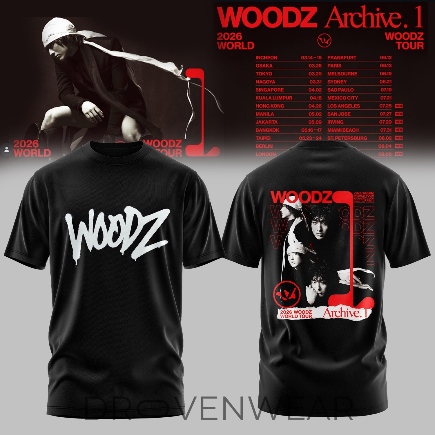 WOODZ World Tour Archive 1 2026 Graphic Shirt Version 2 WOODZ World Tour Archive 1 2026 Graphic Shirt Version 2