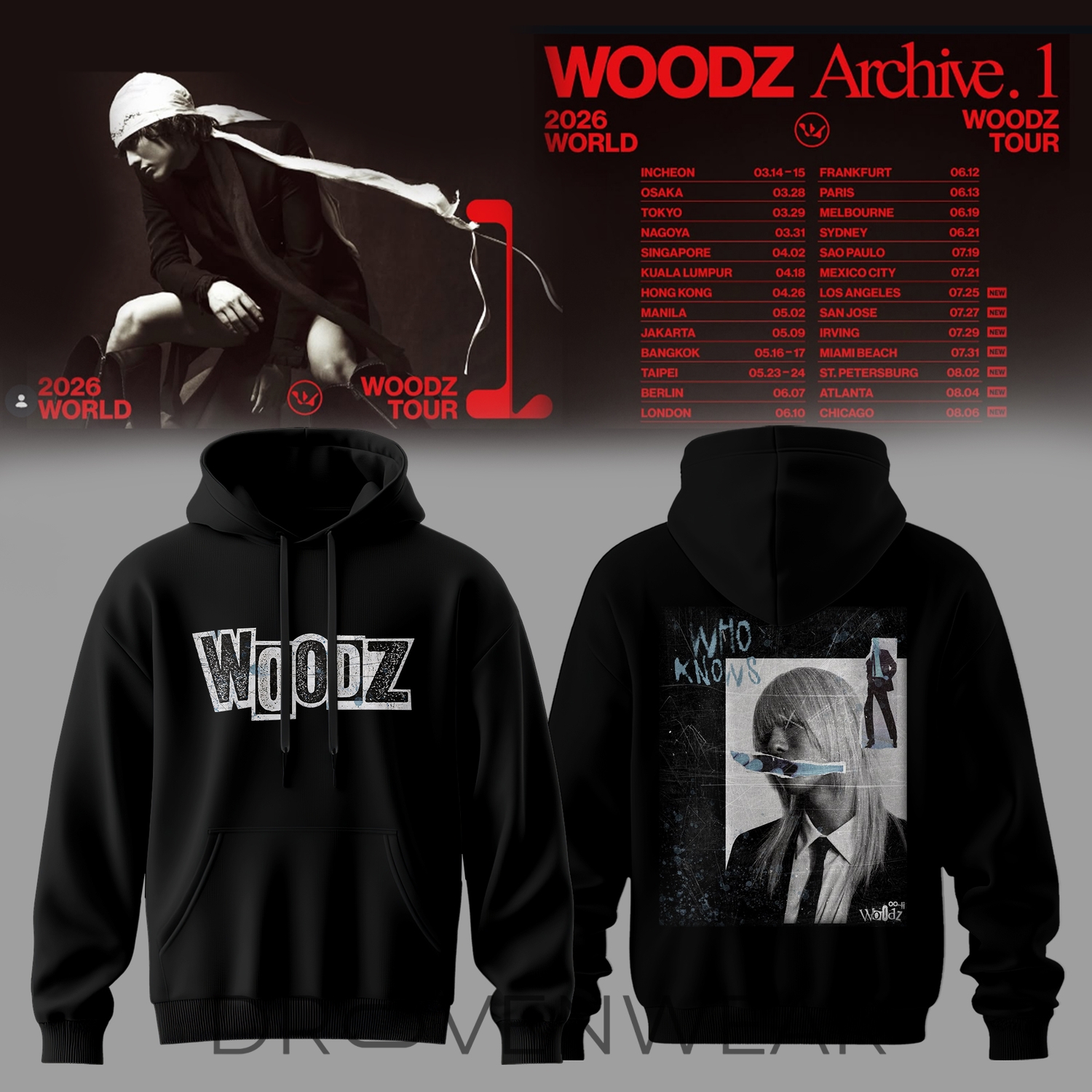 WOODZ World Tour Archive 1 2026 Hoodie Version 1 WOODZ World Tour Archive 1 2026 Hoodie Version 1