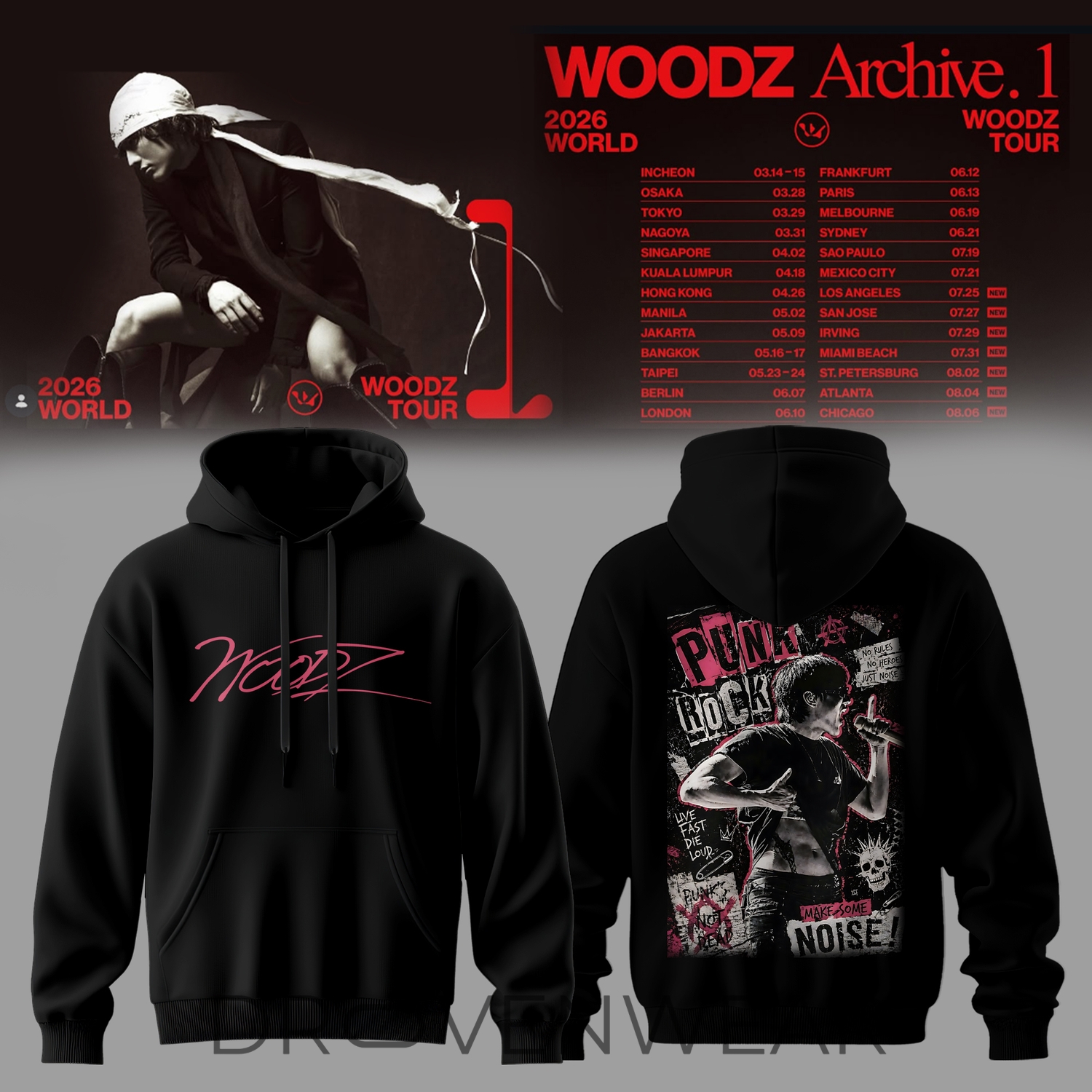 WOODZ World Tour Archive 1 2026 Hoodie Version 2 WOODZ World Tour Archive 1 2026 Hoodie Version 2