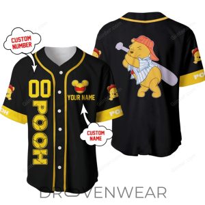 Winnie the Pooh Baseball Jersey Personalized Name Edition by Drovenwear.com
