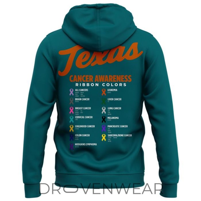 2026 Texas Softball Green Ribbon Cancer Awareness Commemorative Hoodie - Image 3