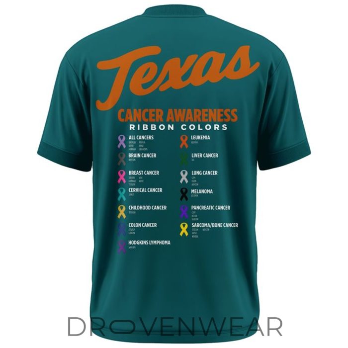 2026 Texas Softball Green Ribbon Cancer Awareness Commemorative Shirt - Image 3