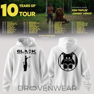 6LACK 10 Year Anniversary Tour 2026 Hoodie Version 1 by Drovenwear.com