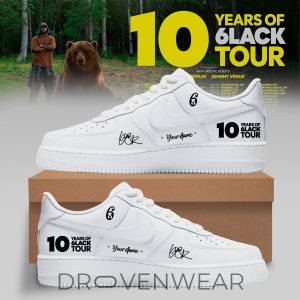 6LACK 10 Years Anniversary World Tour Air Force 1 Sneakers by Drovenwear.com