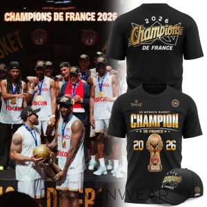 AS Monaco Basket 2026 French League Champions TShirt by Drovenwear.com
