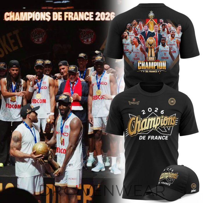 AS Monaco Basket 2026 French League Champions T-Shirt - Image 2