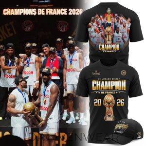 AS Monaco Basket 2026 French League Champions Tee by Drovenwear.com