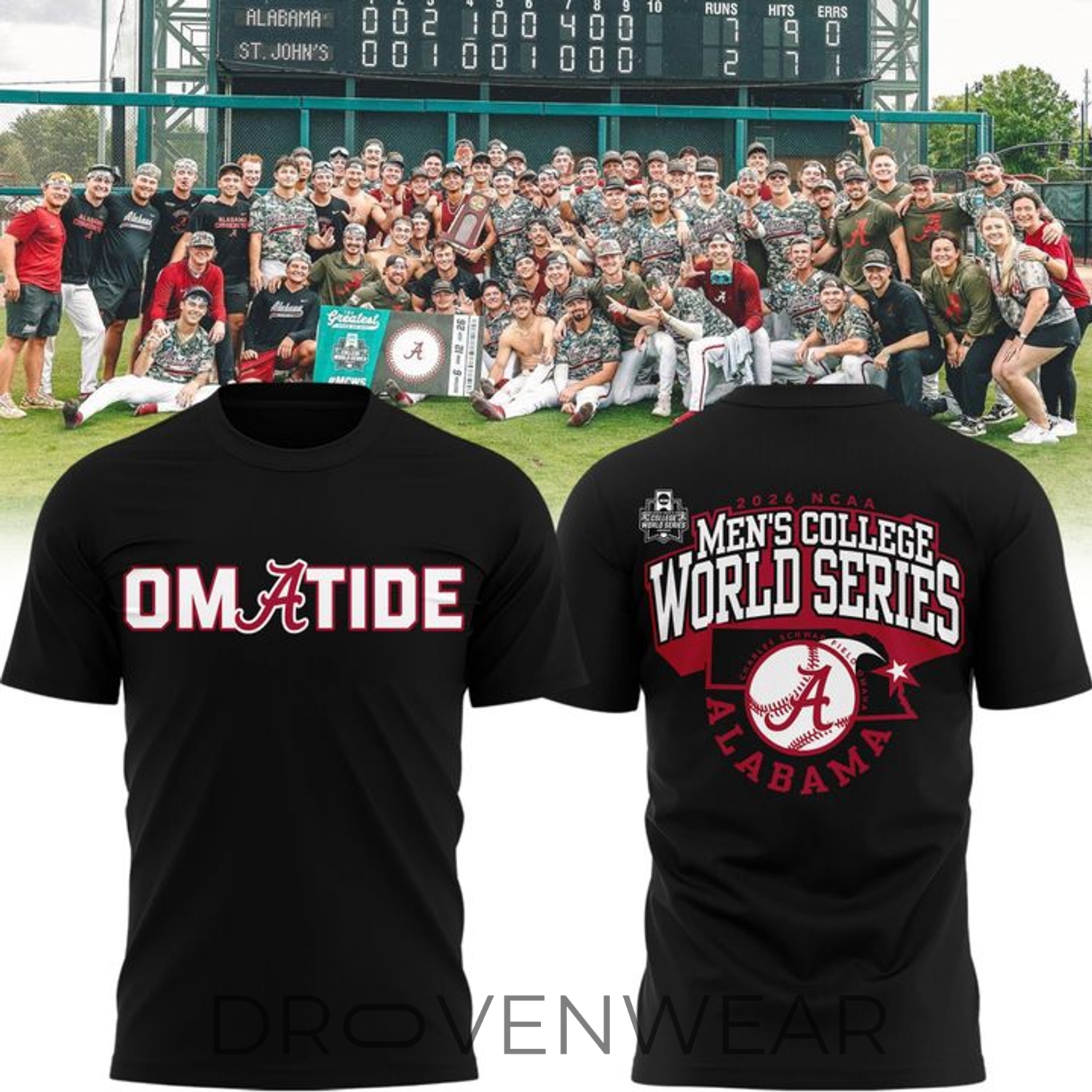 Alabama Crimson Tide OmaTide 2026 College World Series Tee Alabama Crimson Tide OmaTide 2026 College World Series Tee