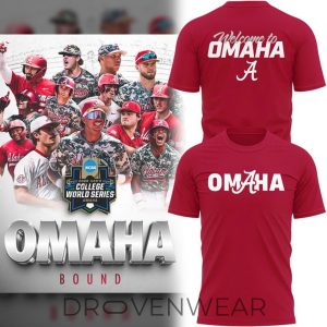 Alabama Crimson Tide Omaha Bound 2026 Baseball Shirt by Drovenwear.com