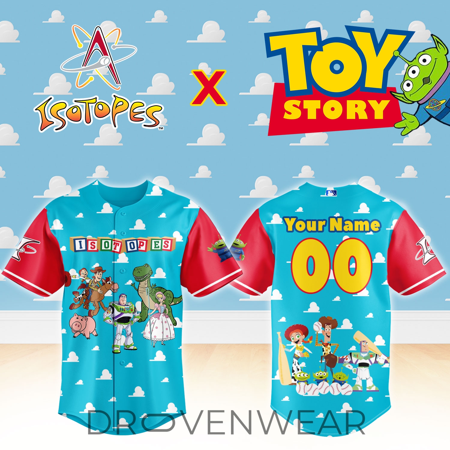 Albuquerque Isotopes Toy Story Theme Baseball Jersey Albuquerque Isotopes Toy Story Theme Baseball Jersey