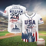 America 250 Celebration Personalized Baseball Jersey For Patriotic Fans