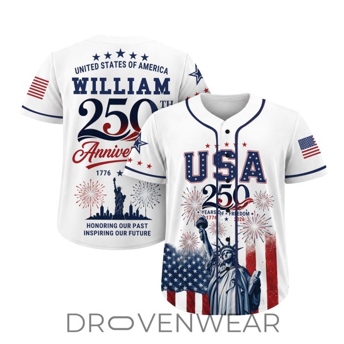 America 250 Celebration Personalized Baseball Jersey For Patriotic Fans - Image 3