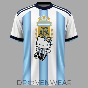 Argentina Football x Hello Kitty World Cup Fan Shirt 2026 by Drovenwear.com