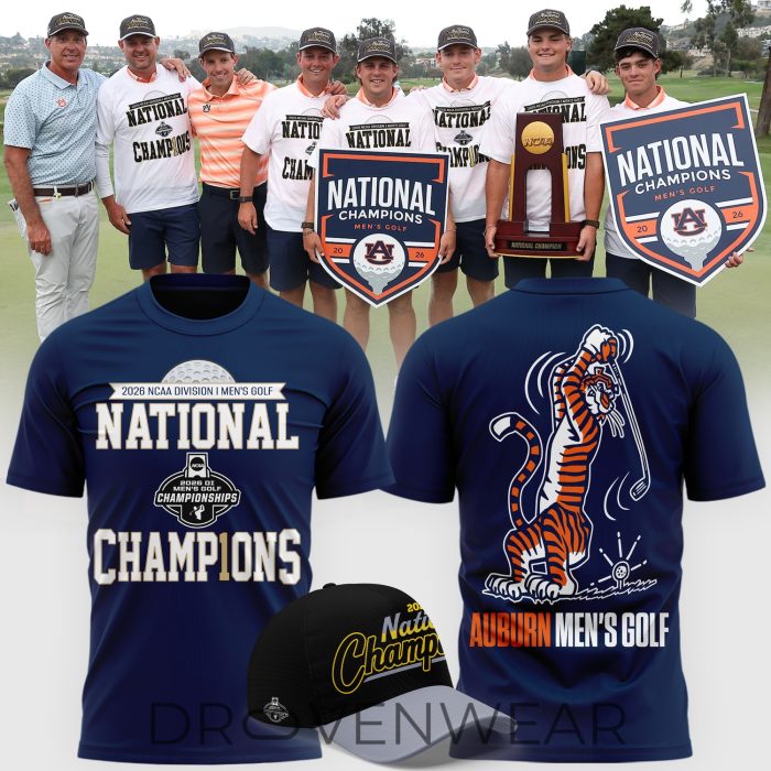 Auburn Tigers 2026 NCAA Men's Golf National Champions Celebration T-Shirt - Image 6