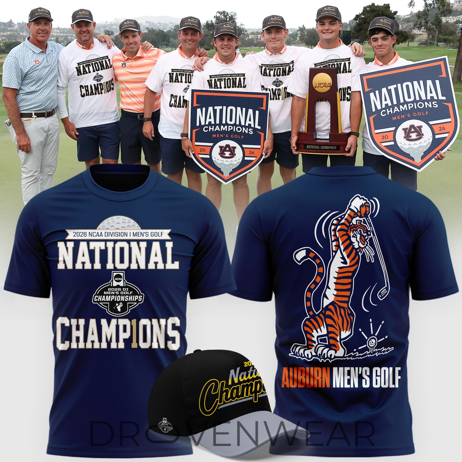 Auburn Tigers 2026 NCAA Men's Golf National Champions Celebration T-Shirt Auburn Tigers 2026 NCAA Men's Golf National Champions Celebration T-Shirt