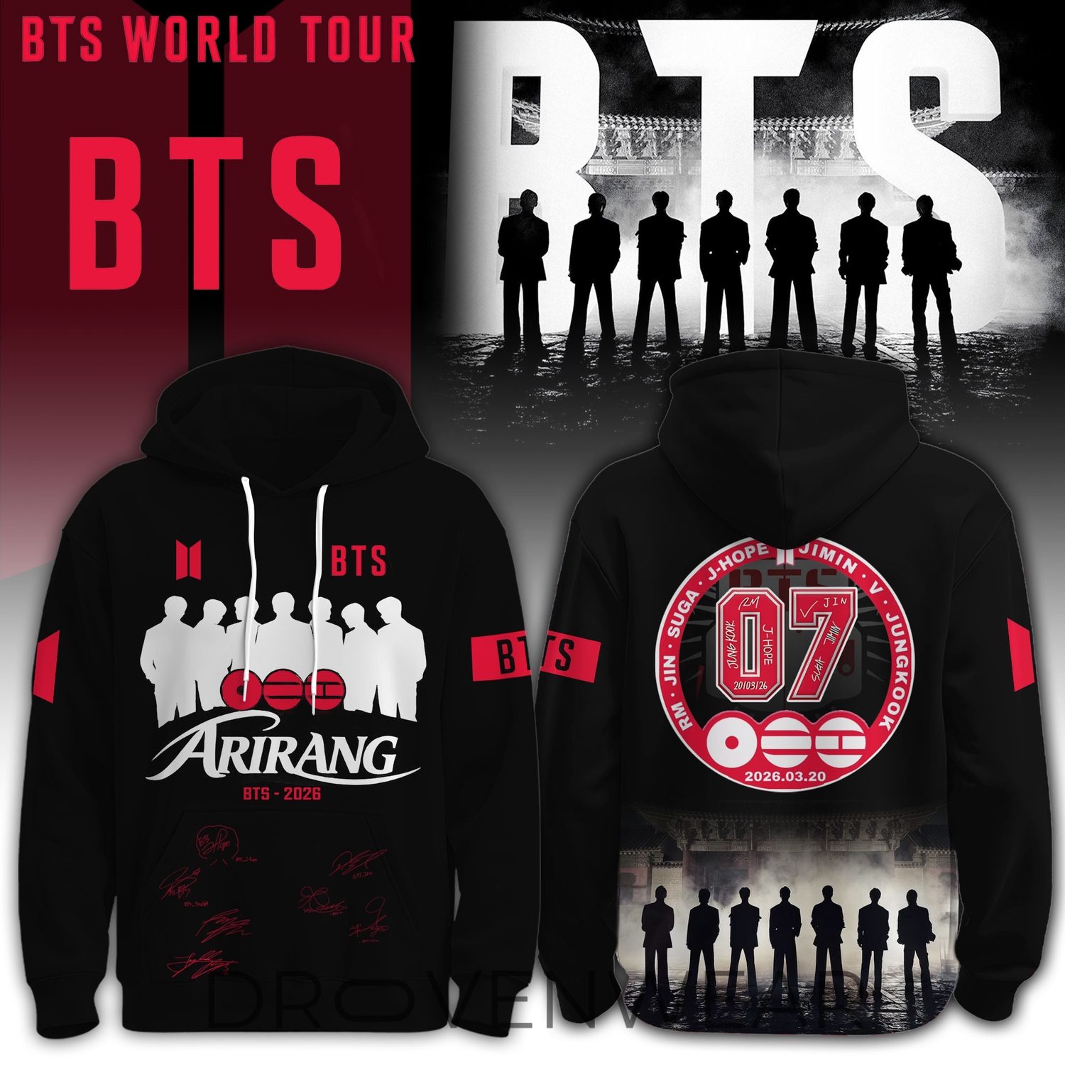 BTS Arirang World Tour 2026 Exclusive Fan Hoodie BTS Arirang World Tour 2026 Exclusive Fan Hoodie