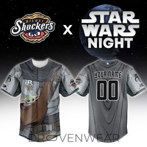 Biloxi Shuckers Baby Grogu Star Wars Baseball Jersey by Drovenwear.com