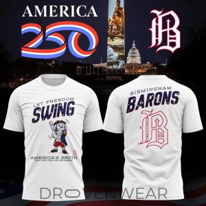 Birmingham Barons America 250 Celebration Graphic Shirt 2026 by Drovenwear.com