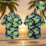 Black Monstera Leaf Tropical Hawaiian Shirt for Men and Women - Image 2