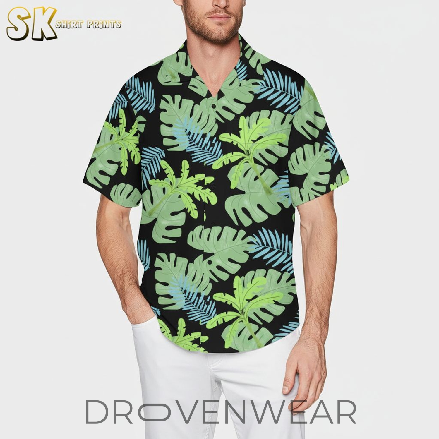 Black Monstera Leaf Tropical Hawaiian Shirt for Men and Women Black Monstera Leaf Tropical Hawaiian Shirt for Men and Women